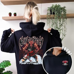 New Jersey Ice Hockey - Vintage Skeleton Hoodie - Fan Gift Unisex Heavy Blend Sweatshirt, Devils Graphic Hoodie