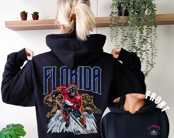 Florida Ice Hockey - Vintage Skeleton Hoodie - Fan Gift Unisex Heavy Blend Sweatshirt, Panthers Graphic Hoodie