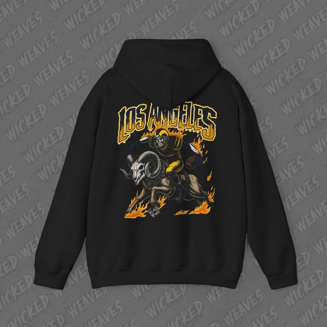 Skeleton Rams Logo Los Angeles Football Vintage Skeleton Hoodie - Fan Gift Unisex Heavy ...