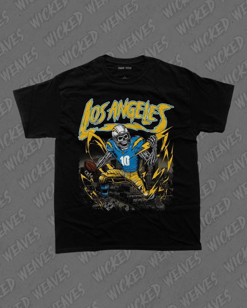 LOS ANGELES Football Shirt, Unisex T-Shirt, Skeleton Tee, NFL Fan Apparel, Chargers Graphic Tee, Sports Gift