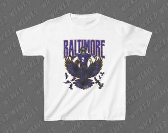Baltimore Football Kids Shirt, Ravens Youth Football Tee, NFL Team Apparel, Children&#39;s Graphic T-Shirt, Sports Fan Top