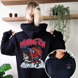 Washington Ice Hockey - Vintage Skeleton Hoodie - Fan Gift Unisex Heavy Blend Sweatshirt, Capitals Graphic Hoodie