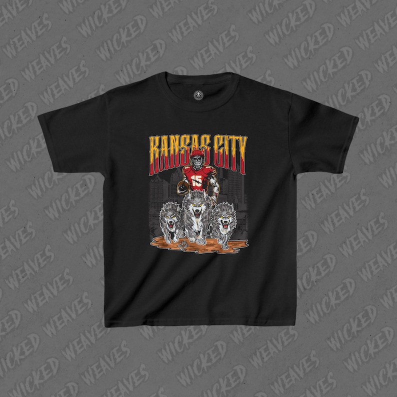 Kansas City Kids Shirt, Youth Football Tee, NFL Team Apparel, Children's Graphic T-Shirt, Sports Fan Top, Chiefs image 1