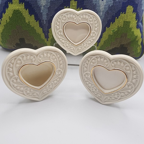 Lenox Small China / Porcelain Photo Frames - Heart with Gold Trim