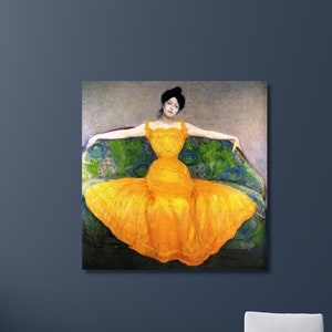 Max Kurzweil, Woman in a Yellow Dress, 1899,Yellow Dress poster,canvas print art,Max Kurzweil art, ready to hang,home decor,canvas art print