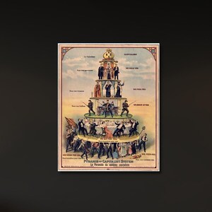 Pyramid of Capitalist System, 1911, canvas art print ,Capitalist System art, Pyramid decor,home decor,Capitalist System decor, home decor