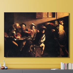 The Calling of Saint Matthew, Caravaggio,clasicc art,Landscape canvas,Caravaggio ART,Saint Matthew poster,Calling of Saint