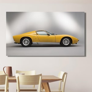 Sports Cars, Lamborghini,Sports Cars art, Lamborghini decor,Sports Cars poster,home decor,Ready To Hang,yellow Lamborghini,living room decor