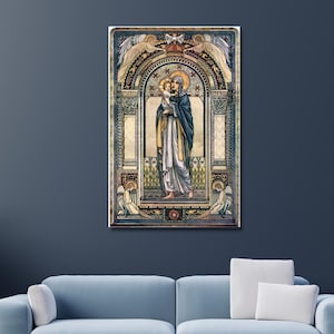 Virgen con el Niño, de Jeanne Antoinette Labrousse, Bellas Artes Giclée, Arte de Jeanne Antoinette, Póster de la Virgen, Decoración infantil, Arte de pared en lienzo