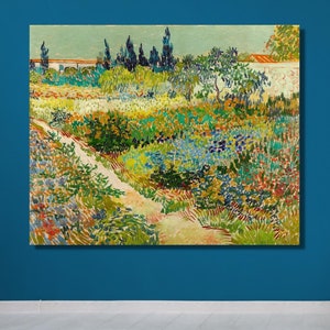 Van Gogh, 1669 ,Garden at Arles, by Vincent Van Gogh,  van gogh art, garden arles poster, garden arles decor,