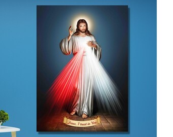 Jesus Christ,Jesus Christ art, canvas art print , room decor, Divine Mercy, Divine Mercy decor,Jesus decor,Divine Mercy picture,