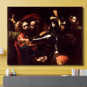 Caravaggio, die Aufnahme Christi, Caravaggio Bild Kunst, extra große Wandkunst, Aufnahme Christi, die Aufnahme Dekor, fertig zum Aufhängen