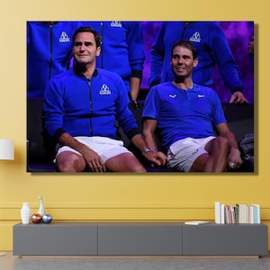 Roger Federer Rafael Nadal Crying,Tennis Poster, tennis players,Roger Federer Canvas,Rafael Nadal Poster,Extra Large Wall Art,Ready To Hang