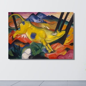 Die gelbe Kuh, 1911, Franz Marc, Franz Marc art, Die gelbe Kuh decor, Kuh poster, room decor, gelbe Kuh poster,ready to hang,home decor