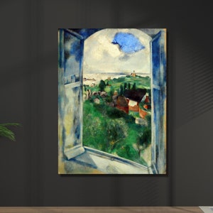 Window with View on the Island Brehat ,Marc Chagall ,Marc Chagall art, canvas print,Island Brehat poster, classic art print, home decor