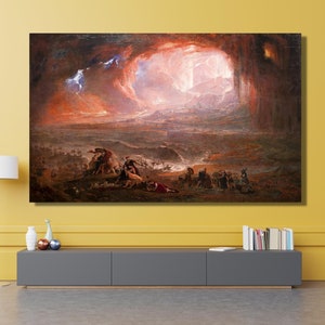 John Martin, classic art painting, classical art, Destruction of, Pompeii and Herculaneum, artwork,John Martin art,