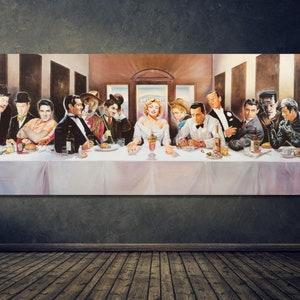 Hollywood Legends, Last Supper, Parody Man Cave, Bar Marilyn, Last Supper decor,Marilyn Last Supper, home decor,Last Supper poster,