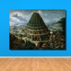 Marten van Valckenborch the Elder,The Tower of Babel ,Tower of Babel,Marten van poster,the Elder decor,Tower Babel poster,room decor,
