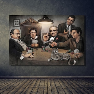 Famous Gangsters,Gangsters decor, modern canvas,Godfather canvas print ,Scarface Poster,Luxury Wall Art,Office Decor,Ready To Hang