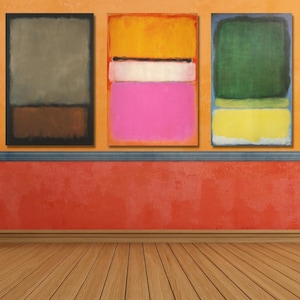 Set Of 3,Mark Rothko,Mark Rothko Painting,Museum Exhibition,Rothko print art,Mark Rothko poster,living room decor, ofis decor