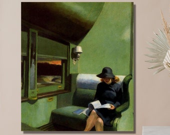 Edward Hopper, Compartment, C Car 193, 1938 , room decor, Edward Hopper decor,Edward Hopper art,Compartment poster, clasicc picture