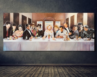 Hollywood Legends, Last Supper, Parody Man Cave, Bar Marilyn, Last Supper decor,Marilyn Last Supper, home decor,Last Supper poster,