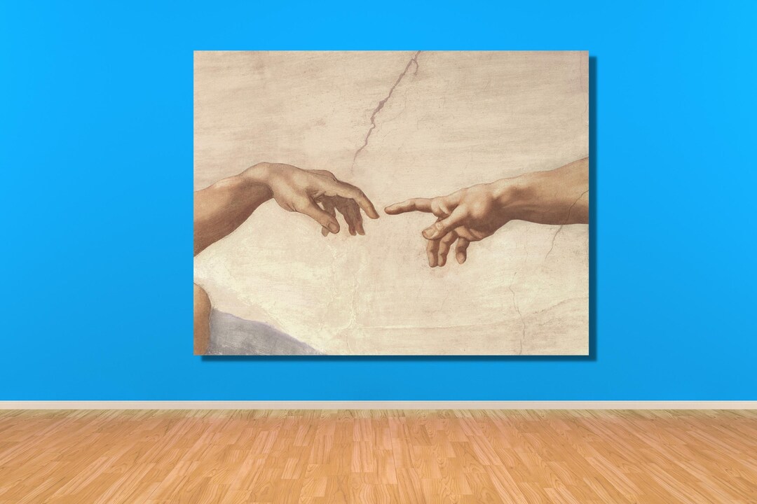 Hands of God and Adam modern Wall Art ready to Hang god and Etsy