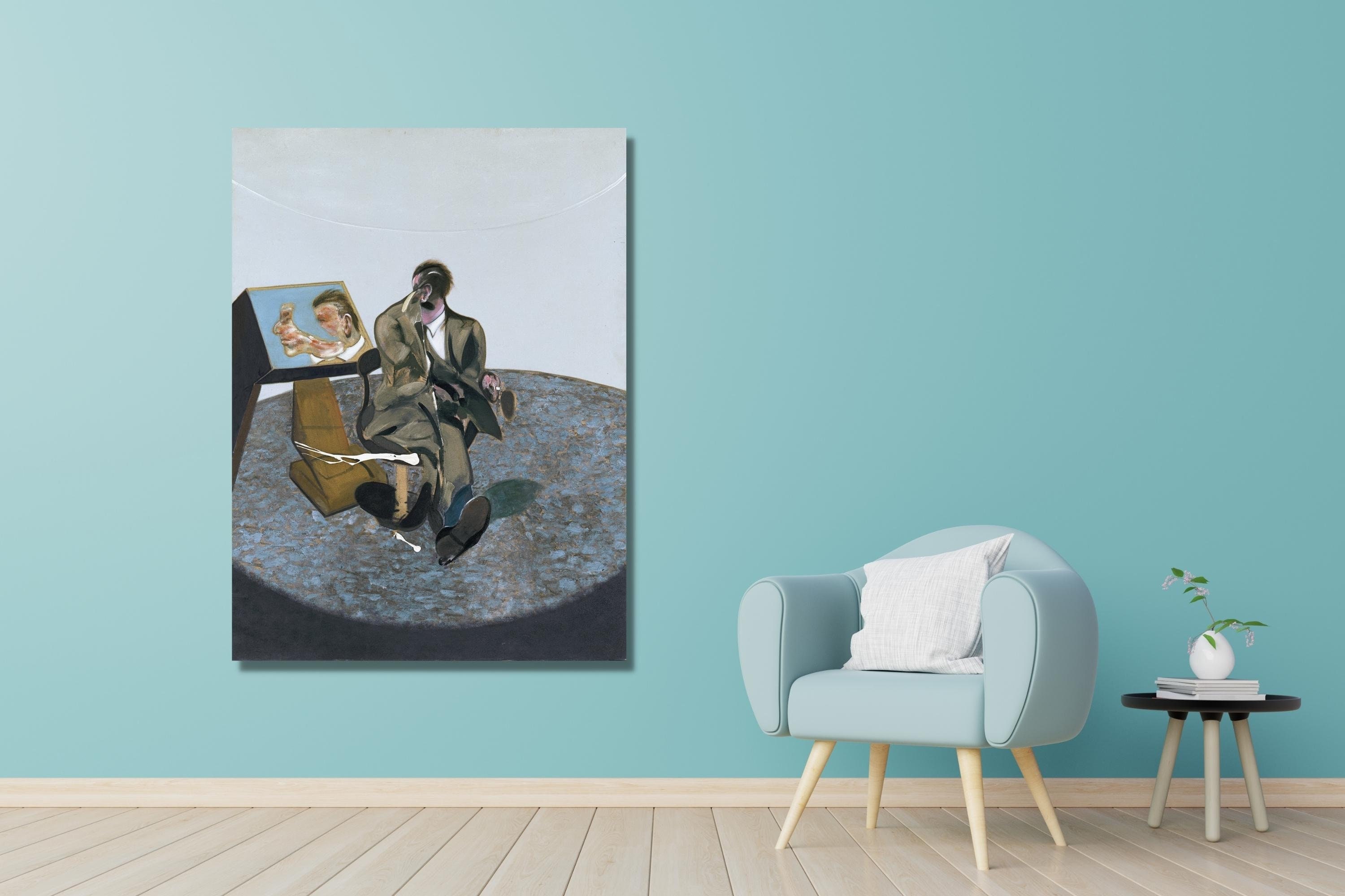 Portrait of George Dyer in a Mirror, Bacon, Francis, Francis ART, George Dyer poster,Portrait decor,living room decor, canvas print,