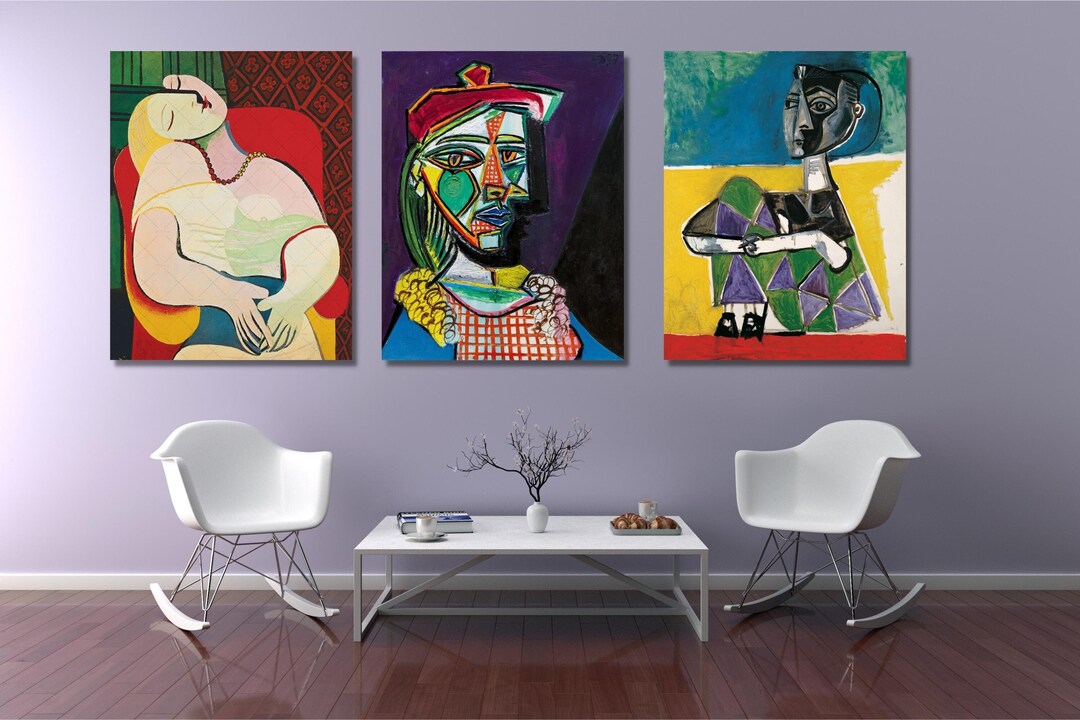 Set of 3,pablo Picasso,portrait of a Woman, Pablo Picasso Art,museum ...