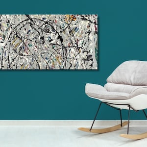 jackson pollock, abstract art, Ready To Hang, pollock art, Extra Large Wall Art, canvas wall art, pollock decor, jackson pollock poster,