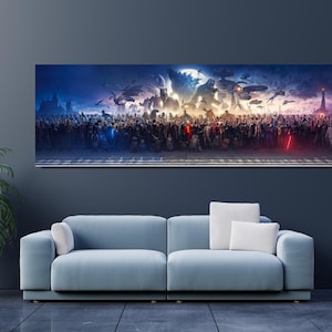 150 Movie Blockbuster Characters Panorama ,150 Movie decor,Characters Panorama,Movie Characters, home decor,Blockbuster art,ready to hang