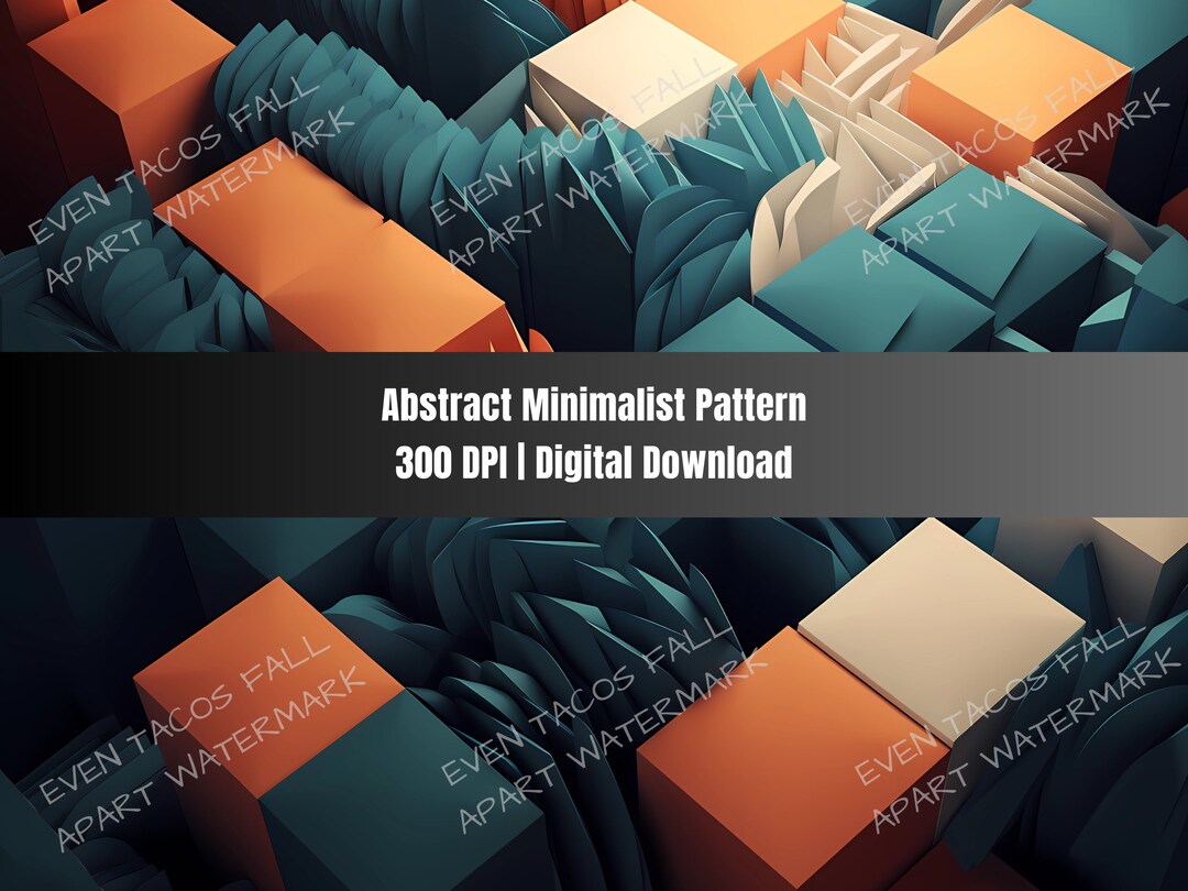 Abstract Blocks 3D Pattern Digital Download | 300 DPI | PNG | Printable ...