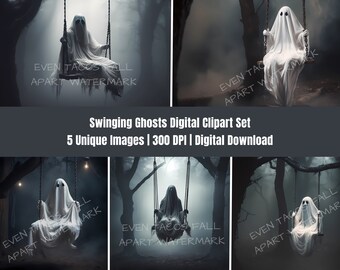 Swingende geesten artwork set | Digitale clipart downloaden | 300 DPI | PNG | Sublimatie | Ontwerp
