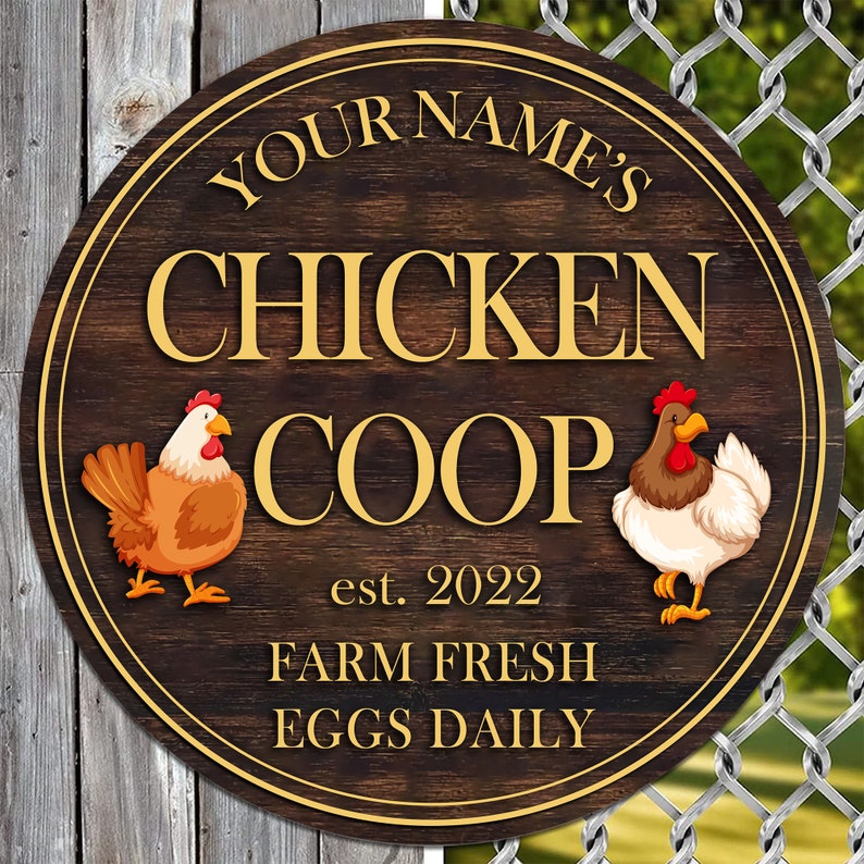 Custom Vintage Chicken Coop Wood Sign Personalized Hen House Etsy