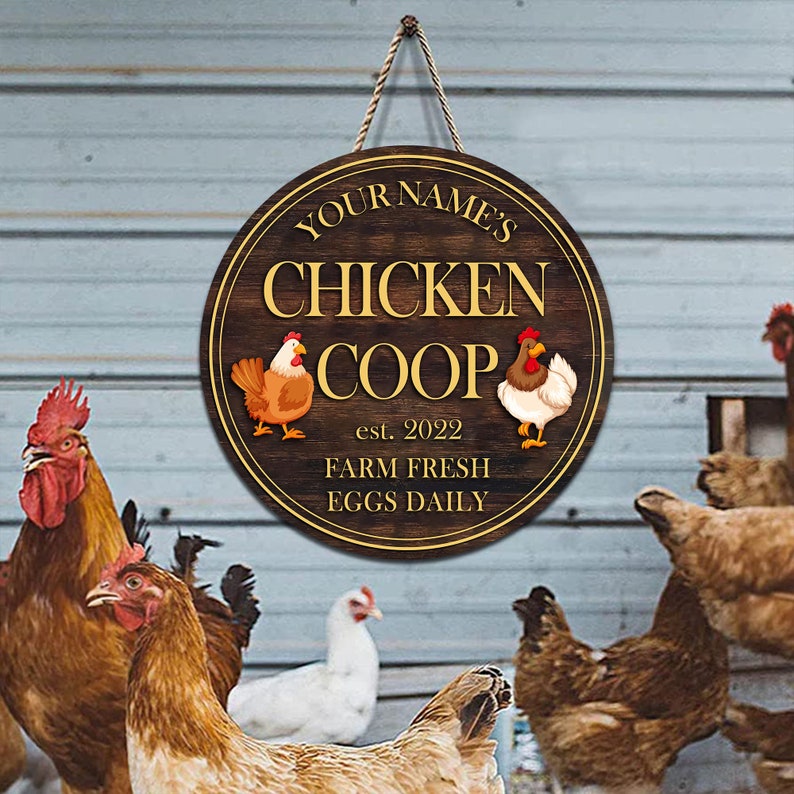 Custom Vintage Chicken Coop Wood Sign Personalized Hen House Etsy