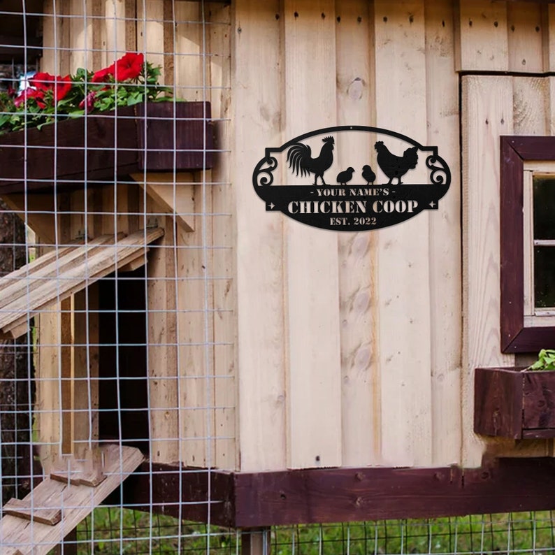 Custom Vintage Chicken Coop Metal Sign Personalized Hen Etsy