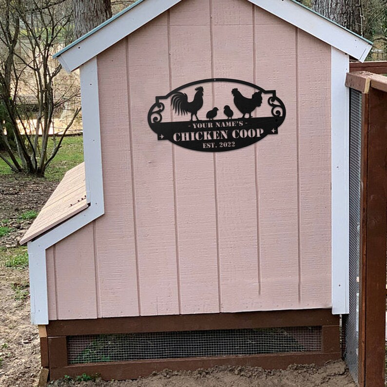 Custom Vintage Chicken Coop Metal Sign Personalized Hen Etsy
