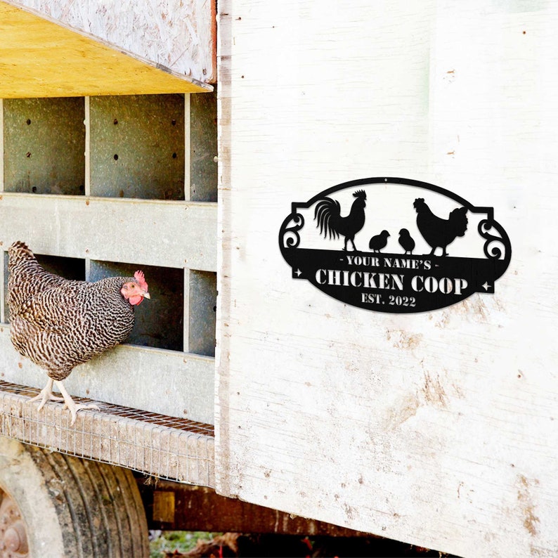 Custom Vintage Chicken Coop Metal Sign Personalized Hen Etsy