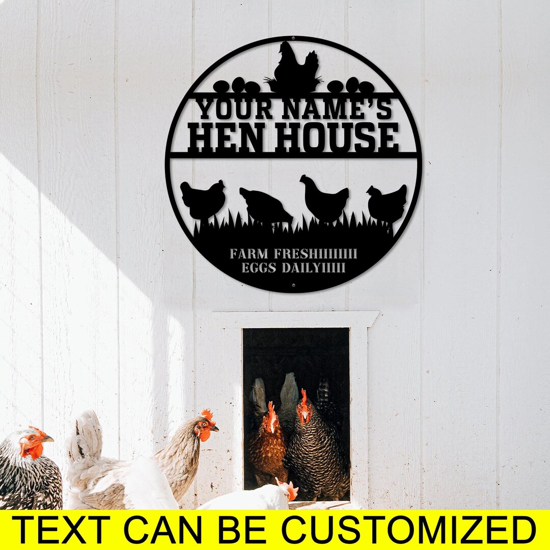 Custom Vintage Chicken Coop Metal Sign Personalized Hen Etsy