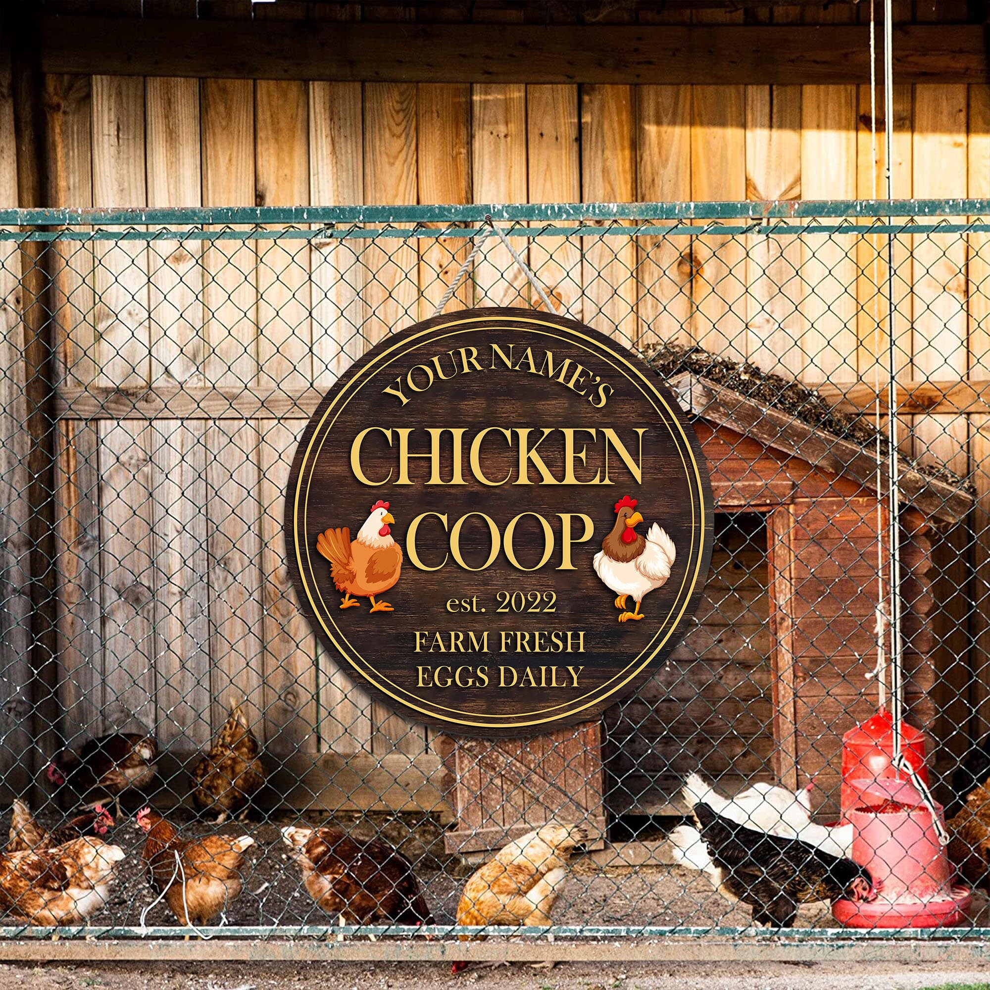 Custom Vintage Chicken Coop Wood Sign Personalized Hen House Etsy