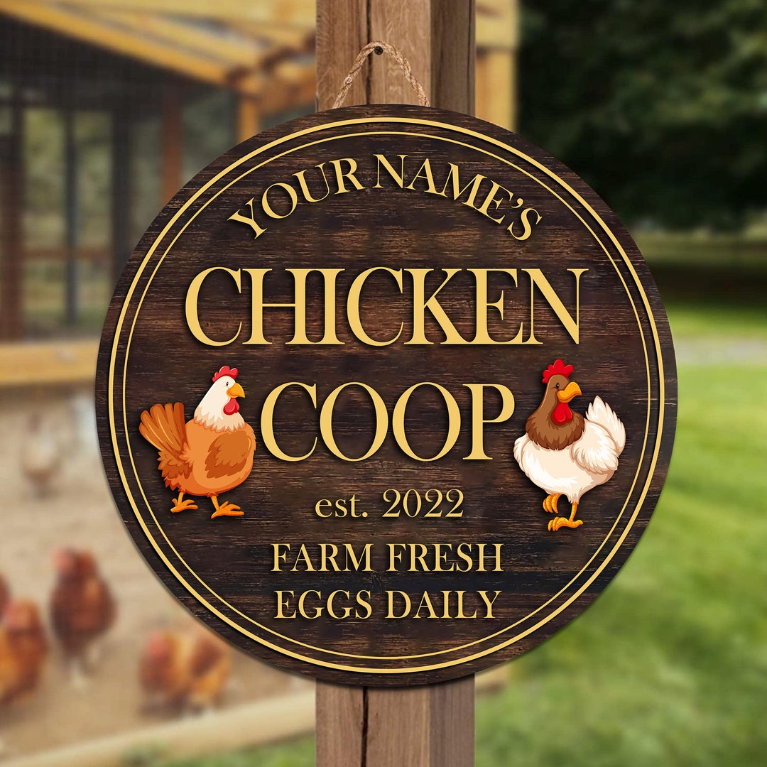 Custom Vintage Chicken Coop Wood Sign Personalized Hen House Etsy