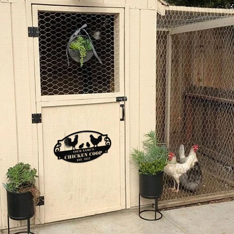 Custom Vintage Chicken Coop Metal Sign Personalized Hen Etsy