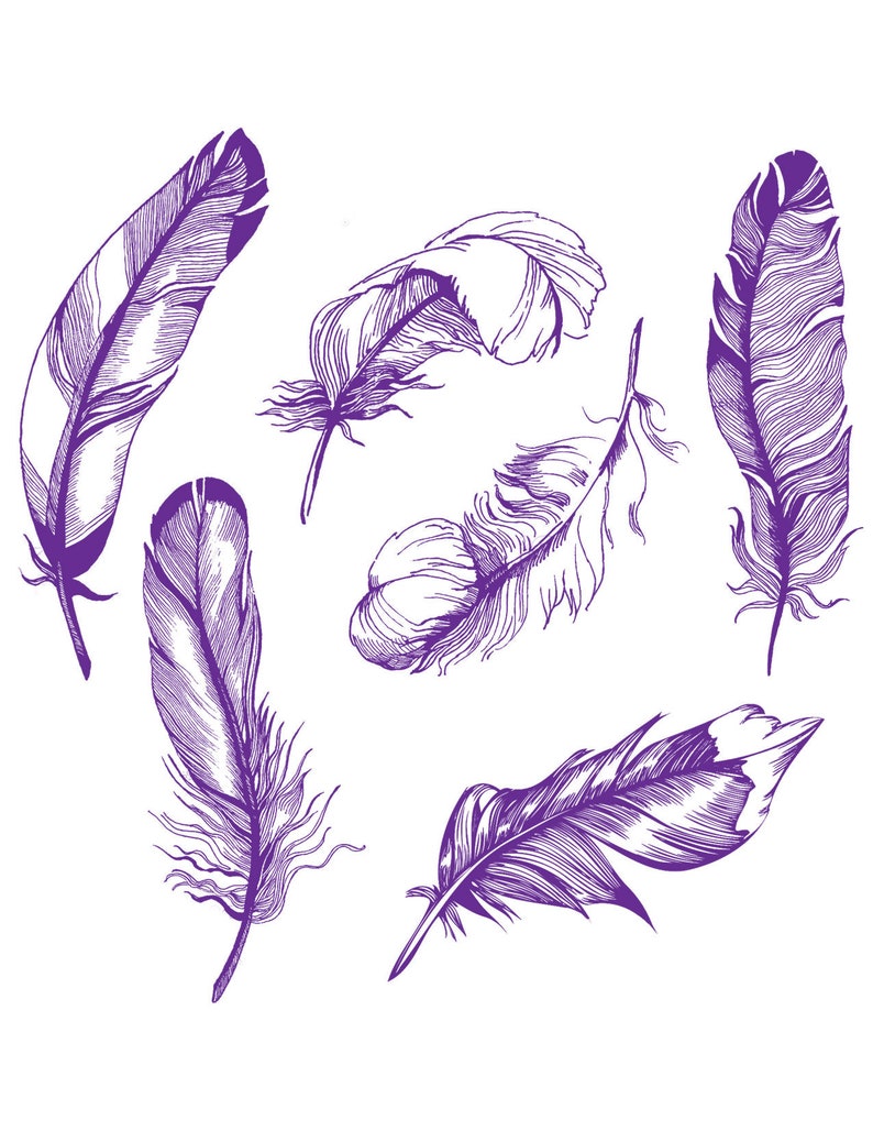 Feather Tattoo Stencil - Etsy