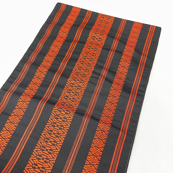 Eight-Inch Nagoya Silk Obi (Hakata-Obi) dated Japan - Shōwa Period (1926-1989)