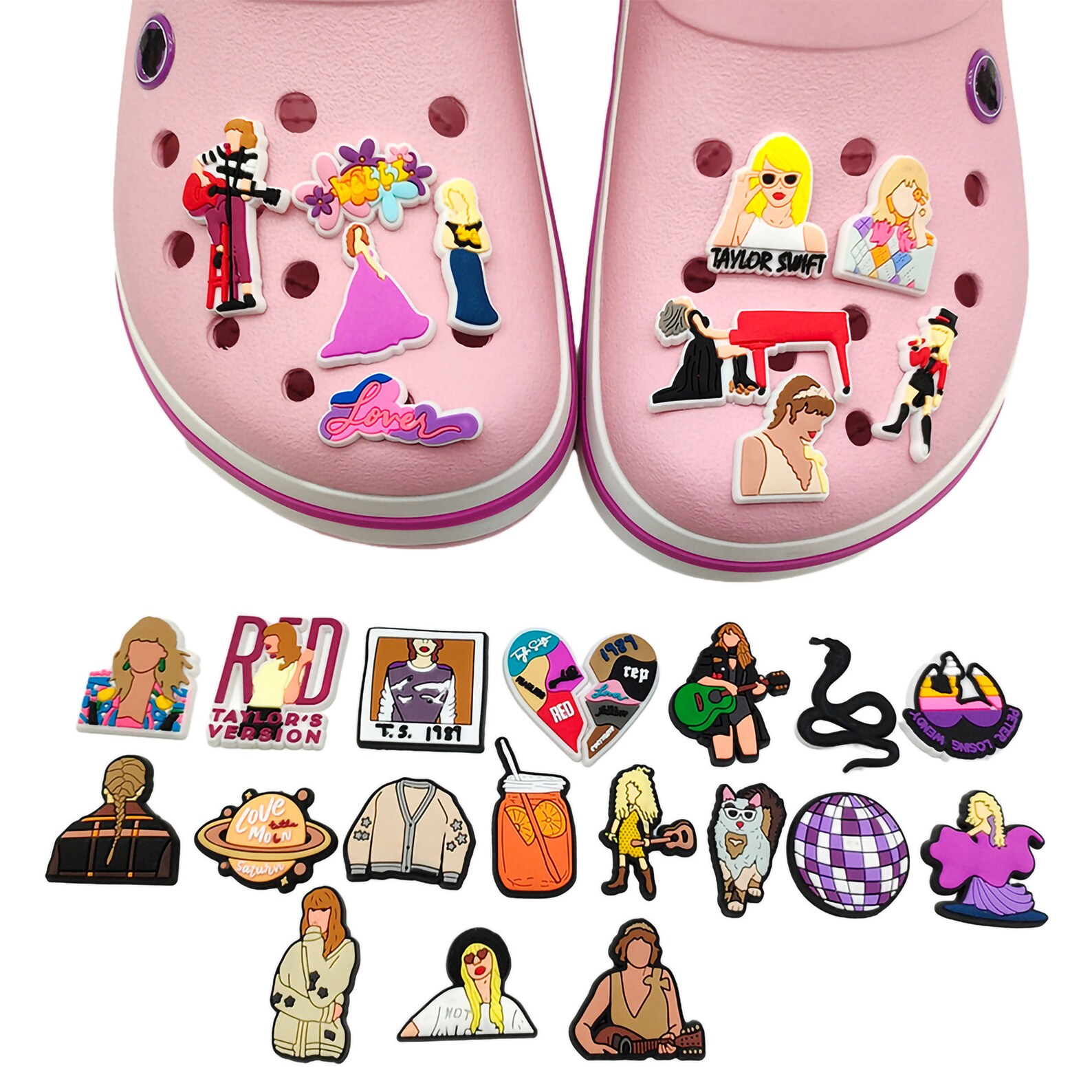 Pop Singer Taylor Swift Inspired Croc Shoe Charms,music Theme Jibbitz,t