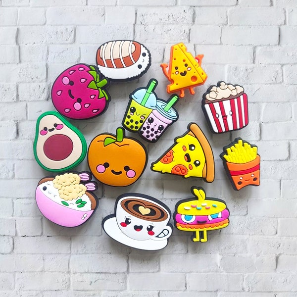 Cute Adorable Food Croc Shoes Charms Decoration Mix and Match Jibbitz,Clog Sandals Accessories,Cartoon Jibz Buckle for Bracelets Kids Gifts