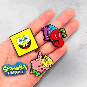 Funny Meme SpongeBob Beechburg Croc Shoe Charm Cartoon Sponge Squid Croc Jibbitz for Hole Slipper/Sandals/Clogs/Boggbag Charm Gift for her image 7