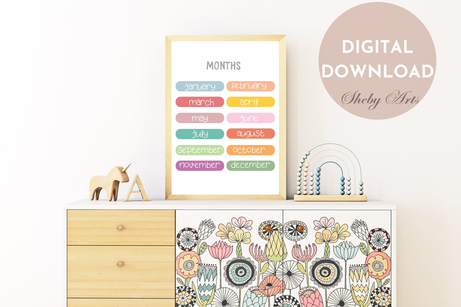 Months of the Year Printable Classroom Homeschool Playroom - Etsy