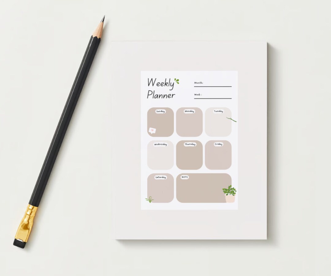Daily Planner Printable 7 Day Planner Etsy