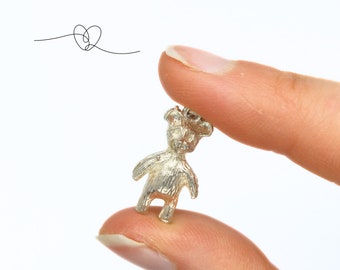 Silver Teddy Bear Charm or Pendant Vintage Charm 925 Silver Bear Charm Gift for Her Charm Bracelet Gift for Bear Lover